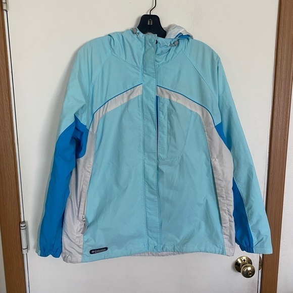 Ladies, large Columbia jacket, blue, and white - Picture 1 of 8